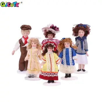 1:12 Куклена Къща Миниатюрна Викторианската Стоп-Моушън Модел Керамични Красива Кукла Костюм Мис Дама Съвременните Домакини Младежта Кукла Играчка Украса