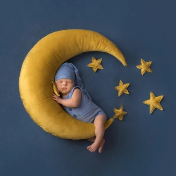 10 бр./компл. Реквизит за снимки на новородени, Позирующая възглавница във формата на Полумесец + Звезди + Квадратна Възглавница, Комплект за снимки на Бебета, Фотографи