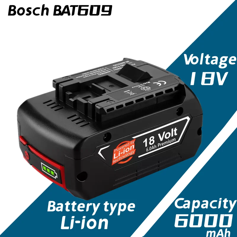 18 от 6000 mah Литиево-Йонна Батерия за Bosch 18 В BAT620 BAT622 BAT609 BAT618 BAT618G BAT619 BAT619G SKC181-202L Безжични електрически инструменти