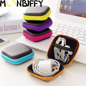 1бр 2 Тип EVA Слушалки Кабели Организатор Кутия в Чантата си Слушалки, USB Кабел Защитен Калъф Кутия За Съхранение в Чантата си Чанта Контейнер
