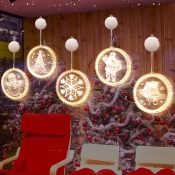1БР Ново Начало Декор Коледа през Цялата Led Цветен Висулка Страхотна Светлина Ред Коледа е Празник, Сватба Прозорец на Коледно Парти Украса