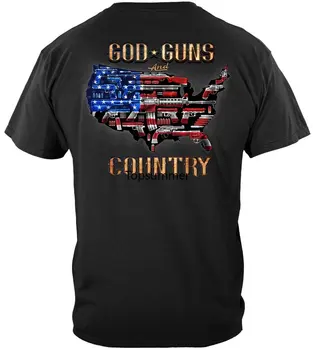 2-аз Изменение God Guns и Кънтри Негабаритная Тениска Забавно Мъжки Дрехи С Къс Ръкав, Градинска Облекло Плюс Размера на Топ Тениска