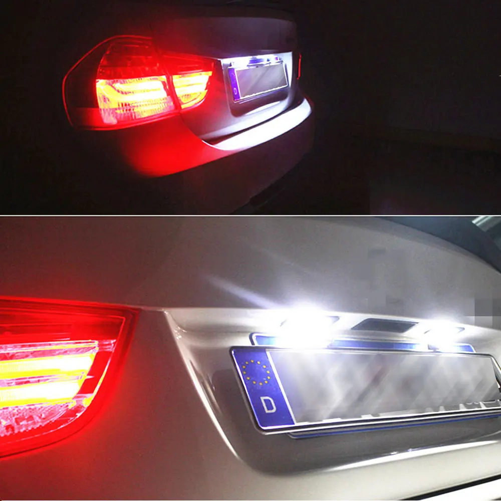 2 бр. Универсални Нови Висококачествени Автомобилни LED осветление за регистрационен номер Права на Засаждане за BMW E63 E64 E81 E85 E87 650i M6 Z4 Без грешки 24-SMD