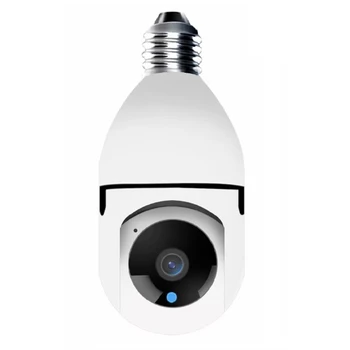 200 W E27, Лампа Безжична Камера за сигурност, 1080P 360 Градуса Панорама на Мобилен телефон, Wi-Fi Домашна камера, Аларма за Откриване на движение