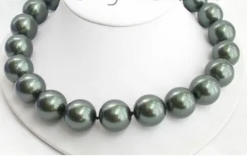 2018 20 мм 100% черни Таитянски перли от южното море във формата на миди колие AAA стил Тънък Благороден истински Натурален безплатна доставка