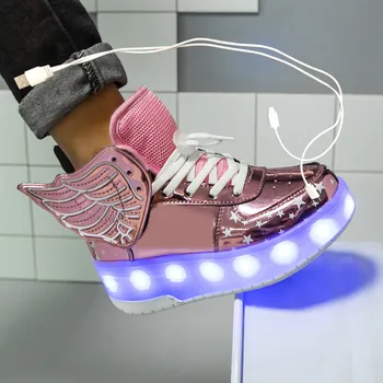 2020 Маратонки обувки на колелца С две Колела USB Led Обувки За Деца Момичета И Момчета Светват Светещи Светещи с Подсветка