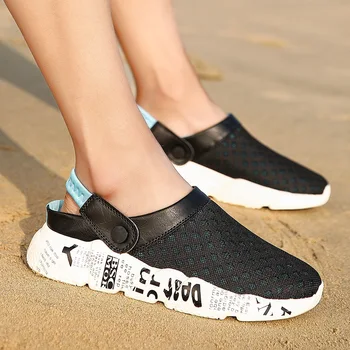 2022 Лятна мъжки Ежедневни Спортни Обувки от окото на материала, Нескользящие Удобни Сандали, Леки Плажни Дишащи Улични мъжки обувки Големи Размери