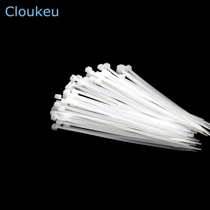 (20pcs) бял 5 * 450 мм самостоятелно блокиране найлонов кабелен стяжной Пластмасов колан на кабели