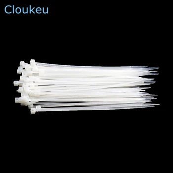 (20pcs) бял 5 * 450 мм самостоятелно блокиране найлонов кабелен стяжной Пластмасов колан на кабели