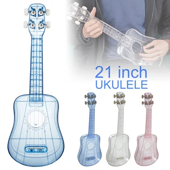 21 Инча Сопрано ukulele Прозрачен Последствията от едно Парче Лесен Бонбони Оцветени ukulele 4 Струнен Китара за Деца Подаръци За Начинаещи