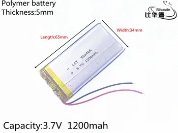 3,7 На 1200 ма 503465 Литиево-Полимерна Li-Po литиево-йонна Батерия, Акумулаторни батерии За Mp3 MP4, MP5 GPS Оборудване за PSP мобилен bluetooth