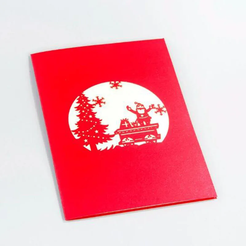 3 бр./10 бр. Творчески 3D покана карта на Дядо Коледа, Коледни подаръци, Ръчно изработени Поздравителни картички За Рожден Ден, Коледна Парти, Благословляющая Картичка