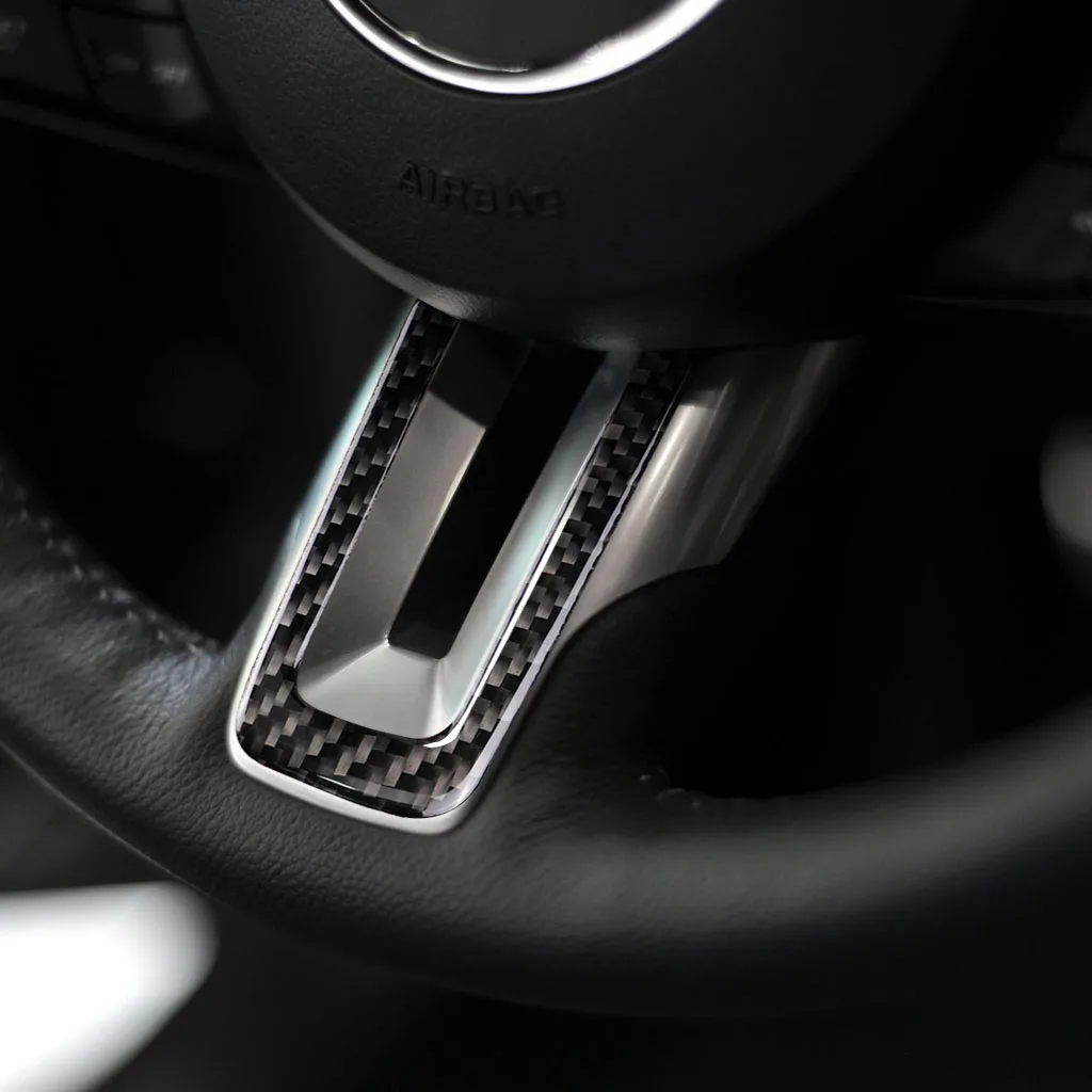 3 Бр. 3D карбон Вътрешна Украса на капачката на Волана Стикер Стикер украса за Ford Mustang 2015-2017 Нова