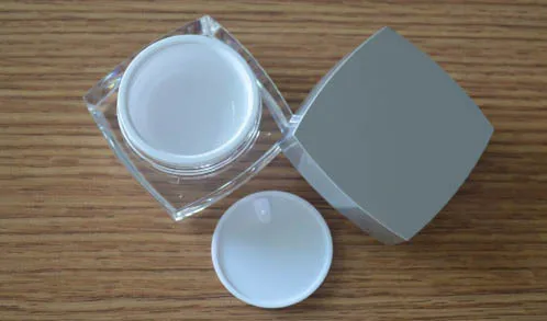 30 г акрилна бяла вътрешната със сребърен Капак квадратна бутилка за крема козметични контейнер банка за крем Козметична Банка Козметична Опаковка