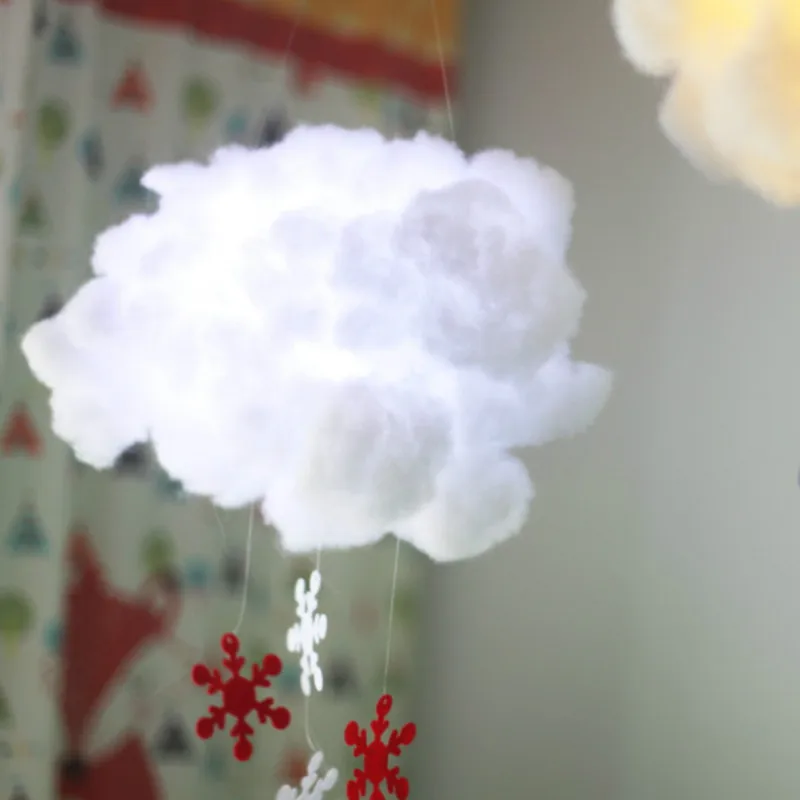 3D Памук Моделиране с Бял Облак Сватбен Фон Украса Подпори САМ Домашен Рожден Ден Украси Празнични Висящите Декорации