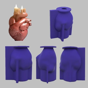 3D Сърцето на Силиконовата Форма за Свещ Восък, Сапун Форма на Ръчно изработени Смола Глинена Мазилка Епоксидни Форма на DIY Торта Шоколад Украса Инструменти