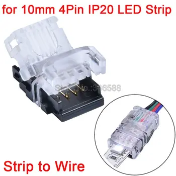 5 БР. RGB Led Лента към конектора за захранване 4 за контакт 5050 SMD 10 мм RGB Led Светлинна лента Конектор Не е Водоустойчив IP20 Лента за използване на кабели RGB