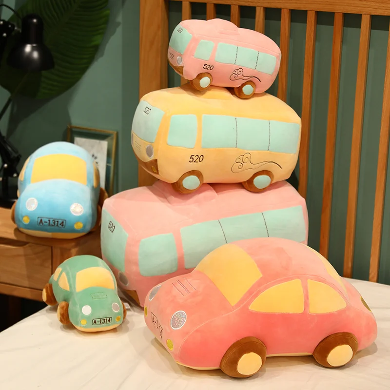 50 СМ Сладки Бебешки пишеща Машина Модел Меки Плюшени Играчки За Деца Момчета Kawaii такси Автобус Кола Формата на Въздушна Възглавница Подаръци За Рожден Ден