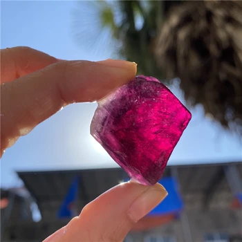 6 БР Естествен Необработен Розово Лилав Камък Флуорит, Лечебен Енергиен Crystal Скъпоценен Камък