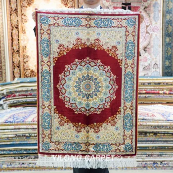 61x91 см Персийски Традиционен Малък ръчно изработени Килими, китайски Копринен килим Нанянг (TJ454A)