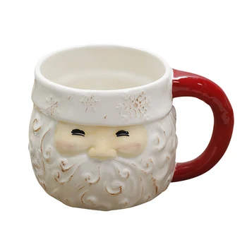 900 мл Креативна Керамична Чаша Кафе, Чаша Коледа 3D Дядо Коледа Керамични Чаши Детски Подарък сладък чаша чаша