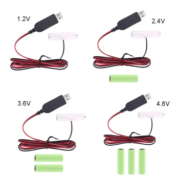 AA Батерия Элиминатор USB 5 В Храненето се Замени 1-4 бр. 1,2 2,4 3,6 4,8 На Ni-MH Батерии тип AA за Часа Играчки, Празнични Светлини