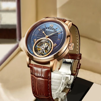 AILANG нови автентични луксозни механични часовници с турбийоном, модерен бизнес водоустойчив мъжки часовник