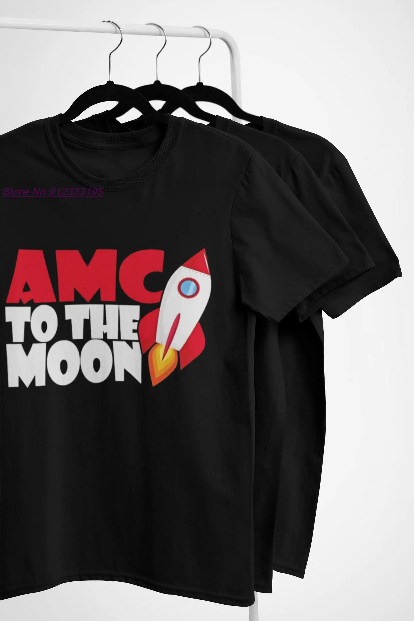 AMC To The Moon Aktie Gamestop Тениска с Къс Ръкав Wallstreetbet, Тениска с Креативен Дизайн, Лятна Ежедневни Мъжки Дрехи от 100% Памук