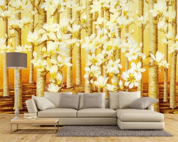 beibehang потребителски тапети 3D златен цвят, цветен гора живопис с маслени бои съвременното абстрактно изкуство на стената на хола спални 3d тапети