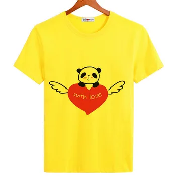 BGtomato Тениска за влюбени, супер сладка панда, сладки ризи, мъжки оригинални маркови забавни върхове, топла разпродажба, тениска за влюбени