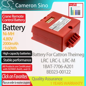 CameronSino Батерия за Cattron Theimeg LRC LRC-L LRC-M е подходящ за BE023-00122 1BAT-7706-A201 Батерия за дистанционно управление на крана 2000 mah