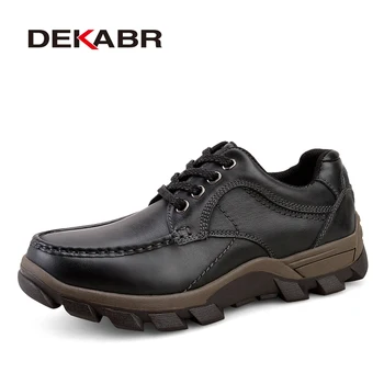 DEKABR/ Нова мъжки обувки на равна подметка, Модни Мъжки Ежедневни Работна Обувки за Шофиране От естествена Кожа, Oxfords, Класически Удобни мъжки Обувки