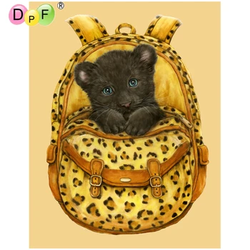 DPF 5D пълен Кръг Diamond Картина подарък жълта чанта черно куче САМ Магически Куб Бродерия на кръстат бод занаяти Диамантена Бродерия Декор на Мозайка