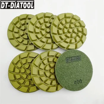 DT-DIATOOL 6 броя с диаметър 4 см/100 мм, шлайфане, Диамантени дискове за бетон с полимерна връзка, Сгъстено лъскане на възглавничките 4 