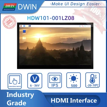 DWIN 10,1 инча, 1024*600 HDMI LCD модул Мултимедиен Дисплей Raspberry Pi4 много точки IPS Екран Капацитивен Сензорен HDW101-001LZ08