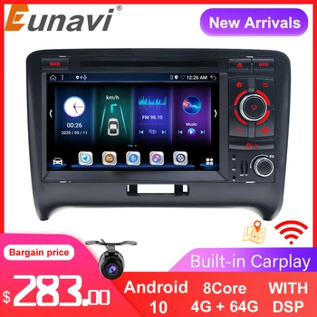 Eunavi 2 Din Android 9,0 Авто Радио Аудио За Audi TT 2006-2012 Мултимедиен Плейър 7 инчов с Canbus Bluetooth 2 Din DVD