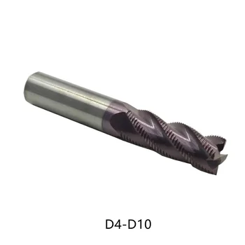 HRC55 D4,6,8,10 мм, 4 Канали от твърд карбид За Груба Обработка Края на Ножовете Спиральное Длето за Фрезоване на Инструменти Твердосплавная машина с ЦПУ