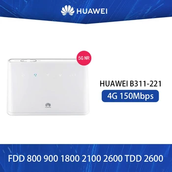 Huawei 4G Рутер 2 Модем B311-221 с слот за SIM-карти CAT4 150 Mbit/LTE CPE 2,4 Ghz Открит Рутер, VoIP Поддръжка безплатен антена