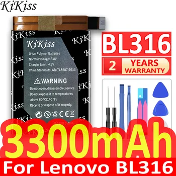 KiKiss Нова Батерия от 3300 mah BL316 3300 mah BL318 Батерия за Lenovo Saver 2PRO L70081 BL316 BL318 Батерии за Мобилни телефони