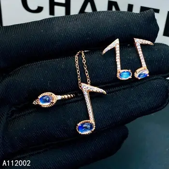 KJJEAXCMY fine jewelry естествен Лунен Камък 925 сребро за жени висулка верижки и колиета, обеци, пръстен набор от подкрепа тестове красиви