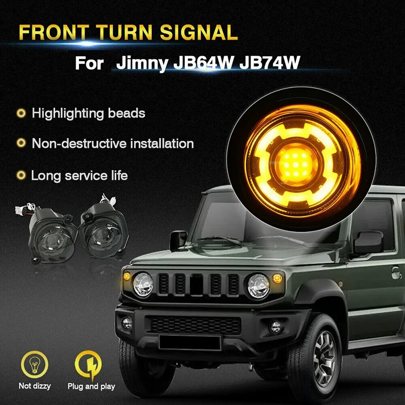 Led Авто Указател на Завоя Противотуманный Фенер за Suzuki Jimny JB64 Jb74 2019 2020 Амбър Бяла Глава-Дневен Ходова Светлина