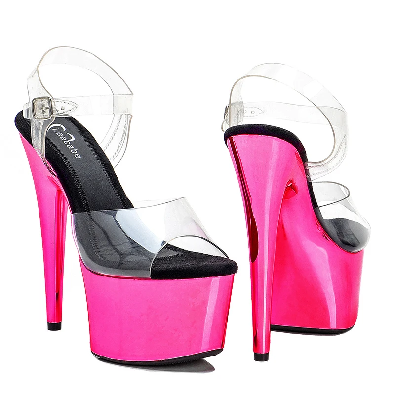 Leecabe/дамски сандали на платформа 17 см/7 инча, вечерни обувки на висок ток, обувки за танци на един стълб