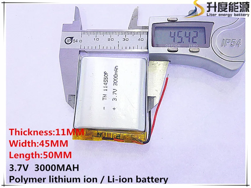 li-po 3,7 В, 3000 mah, [114550] PLIB (полимерна литиево-йонна батерия) Литиево-йонна батерия за таблети, GPS, mp3, mp4, мобилен телефон, динамика