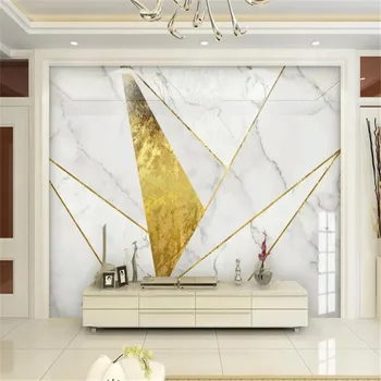 Milofi потребителски 3D тапети скандинавските прости геометрични златни линия мрамор модел рисувани стенни ТЕЛЕВИЗИЯ фон на стената