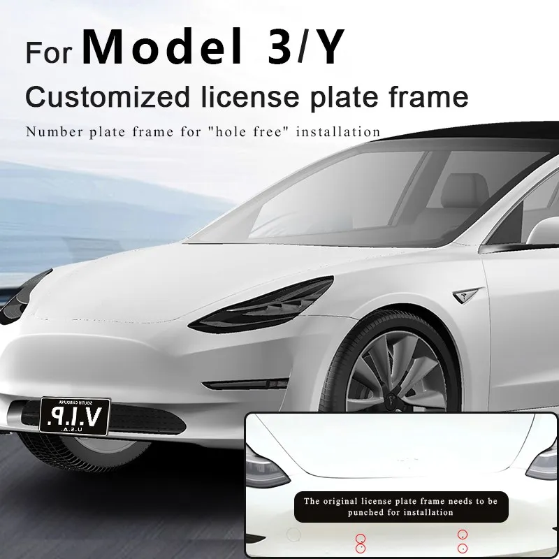 Model3 Американски Стандарт Преносим Подвижен Регистрационен Номер Рамка За Tesla, Модел 3 Y 2022 Аксесоари Авто Интериорни Детайли Модел