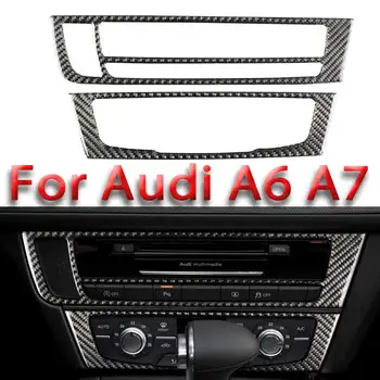 Mutips авто CD панел на кутията покритие от въглеродни влакна стикер за управление, климатик аксесоари за декорация на Audi A6 A7 2012-2018