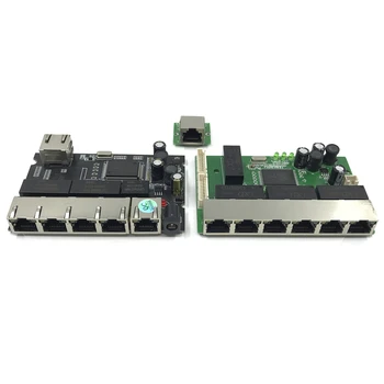 OEM PBC 8-port Gigabit Ethernet Switch 8-Port met 8-пинов конектор 10/100/1000 м hub 8-port конектор за захранване на печатна платка OEM schroef gat