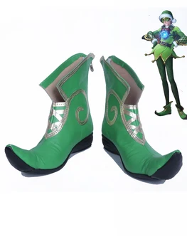 OW Tracer Зелени Коледни Игри Обувки За Cosplay, Обувки За Жени, Обувки За Костюмированной Партита, Обувки По Поръчка