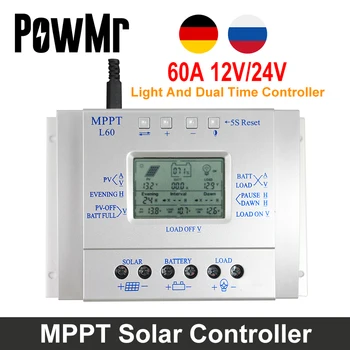 PowMr MPPT 60A Контролер на Заряд LCD Дисплей С USB 5-1500 ma Слънчев Високоефективен Регулатор на Слънчевата Система за Проследяване