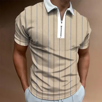 S-5XL Мъжки Ежедневни Летни Ризи Поло с къс ръкав, Мъжки Тениска с Цип, Мъжки Блузи, Градинска Облекло за голф, Облекло За Мъже 2022